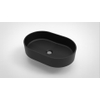 Arcqua Case waskom - 55x36cm - Ovaal - Cast marble Zwart Mat SW767328