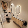 MONDIAZ TURE-DLUX Meuble toilette - 120cm - Washed Oak - EDEN - vasque Glace - position centrale - sans trou de robinet SW1103602