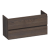 BRAUER Joy meuble de salle de bains sous-lavabo peu profond - 100x39x50cm - 2 tiroirs softclose - sans poignées - 1 découpe pour siphon - chêne massif - lamelles chêne noir SW393199