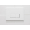 QeramiQ Push Plaque de commande métallique - pour réservoir encastré Geberit UP320 - double chasse - boutons rectangulaires - métal blanc mat SW706191