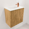 Mondiaz JOYA 40cm toiletmeubel - kleur Oak - Wastafel FAYE positie Links 1 kraangat kleur Talc. SW1421089