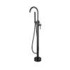 Fortifura Calvi vrijstaande badkraan - 113cm - met handdoucheset - PVD - geborsteld gunmetal (antraciet) SW766542