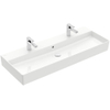 Villeroy & Boch memento 2.0 wastafel onderzijde - geslepen - 120x47cm - met overloop - 2 kraangaten - White Alpine (glans wit) SW354354