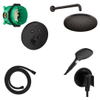 Hansgrohe Raindance Select Ensemble de douche - élément encastré - douchette - flexible de douche - pomme de douche - bras de douche - support de douchette - noir mat SW1208480