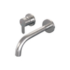 BRAUER Brushed Edition Wastafelmengkraan inbouw - gebogen uitloop rechts - hendel plat smal - inclusief inbouwdeel - model D2 PVD - geborsteld RVS SW716045