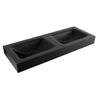Mondiaz CLOUD wastafel - 120x46x12cm - dubbele wasbak - zonder kraangat - urban (zwart) SW430440