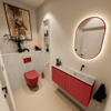 MONDIAZ TURE-DLUX Meuble toilette - 100cm - Fire - EDEN - vasque Opalo - position droite - sans trou de robinet SW1104300