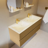 Mondiaz VICA-DLUX ensemble de meuble de salle de bain - 120cm - meuble sous-vasque oro - 4 tiroirs - lavabo encastré cloud double - 2 trous de robinet - version haute de 60cm - opalo SW1086622