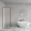 Aqua Vista Diasi paroi de douche à l'italienne - 90x200cm - 8mm - verre transparent avec revêtement nano - cadre - noir mat SW975649