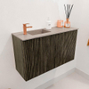 Mondiaz JOYA-DLUX 70cm toiletmeubel - kleur Shadow - Wastafel FAYE positie Links 1 kraangat kleur Saba. SW1425118