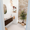 Mondiaz JOYA-DLUX 100cm toiletmeubel - kleur Walnut - Wastafel FAYE positie Links 1 kraangat kleur Glace. SW1422393