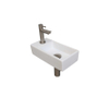 Ink Versus pack lave-mains – 36 x 18 x 9 cm – porcelaine blanc brillant – perçage à gauche – robinet nickel brossé SW450898