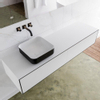 MONDIAZ LAGOM 160cm badmeubel solid surface urban 2 lades Wastafel BINX opzetkom links zonder kraangat SW409297 MONDIAZ LAGOM 160cm badmeubel solid surface urban 2 lades Wastafel BINX opzetkom links zonder kraangat SW409297