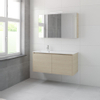 Bruynzeel Matera badmeubelset 56.5x120x50cm 1 kraangat 1 wasbak 4 lades met spiegelkast met softclose composite natuur eiken SW384450 Bruynzeel Matera badmeubelset 56.5x120x50cm 1 kraangat 1 wasbak 4 lades met spiegelkast met softclose composite natuur eiken SW384450