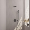 BRAUER Gunmetal Carving thermostatische Inbouw Regendouche - 3-weg - rond - set 85 - 20cm hoofddouche - rechte muurarm - staaf handdouche - doucheslang - geïntegreerde glijstang - gunmetal geborsteld PVD SW1159147