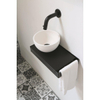 Ink Jazz XS lave-mains – rond – 36 x 20 cm – polystone blanc mat – vasque à gauche – cadre et tablette noir mat SW718720