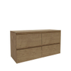 Saniclass Holz Pure Meuble de salle de bain - 120x45x60cm - plan de toilette - sans trous de robinet - 4 tiroirs - Chêne Natural SW1436773