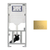 Geberit Inbouwreservoir - UP320 - QeramiQ Push Steel bedieningsplaat slim - dualflush - ronde knoppen - geborsteld messing SW1600606