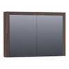 BRAUER Rise armoire de toilette miroir - 100x70x15cm - sans éclairage - 2 portes miroir double face - chêne à lames noir SW223492