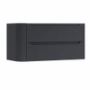 H&R Badmeubelen Juice Meuble sous lavabo - 100x45x50cm - angle gauche arrondi - 2 tiroirs - poignée intégrée - Bleu foncé mat SW1489570
