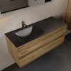 Mondiaz Aivy ensemble meuble de salle de bains - 120x45x50cm - 1 trou de robinet - 1 vasque urban Solid surface - Gauche - 2 tiroirs - Sans miroir - Mélamine Chai SW892099