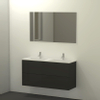 Qisani Slim badmeubelset 120x40x62 met spiegel met softclose antraciet 2 kraangaten SW276989 Qisani Slim badmeubelset 120x40x62 met spiegel met softclose antraciet 2 kraangaten SW276989
