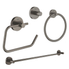 Grohe Essentials Accessoireset 4-delig - handdoekring - handdoekhouder - handdoekhaak - toiletrolhouder zonder klep - brushed hard graphite (antraciet) SW529116