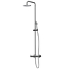 Xenz Duero regendoucheset - 20cm - rond - opbouw - thermostatisch - met glijstang - chroom SW104709