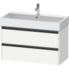 Duravit Ketho.2 Wastafelonderbouwkast - met 2 laden - 98.4x46x54.9cm - met grepen antraciet - wit mat SW772302