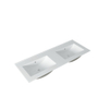 Saniclass Vygo Meubelwastafel - 121x2x46cm - overloop - 2 wasbakken - 0 kraangaten - keramiek - glans wit SW773928