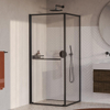BRAUER Luminis Douchecabine - 90x90x200cm - 2-delig naar binnen draaiend - helder glas - omkeerbaar - incl. glascoating - geborsteld gunmetal PVD SW1580991