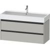 Duravit Ketho.2 Wastafelonderbouwkast - met 2 laden - voor enkele wastafel - 118.4x46x54.9cm - met grepen antraciet - betongrijs mat SW772659
