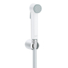 GROHE Tempesta-F Trigger Spray 30 Ensemble douchette à main - 1 jet - rond - avec support - flexible lisse - 125cm - chrome/blanc SW63479