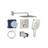 Grohe Grohtherm Ensemble de douche pluie - encastrable - pommeau carré - douchette carrée - bras mural courbé - supersteel SW1235168