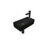 INK Versus Fonteinset - 36x18x9cm - wasbak links - porselein Mat zwart/metal black SW450901