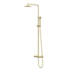 IVY Bond ensemble de douche pluie apparent – douche de tête medium Ø 25 cm – douchette satin spray – barre de douche – or brossé mat SW1032492