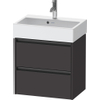 Duravit Ketho.2 Wastafelonderbouwkast - met 2 laden - 58.4x39x54.9cm - met grepen antracietgrafiet - supermat grafiet (grijs) SW772976