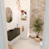 Mondiaz JOYA 80cm meuble de salle de bains - couleur Shadow - Vasque FAYE position Gauche 1 trou de robinet couleur Urban. SW1421510