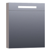 BRAUER Promise Deluxe armoire de toilette - 60x70x15cm - avec éclairage direct 1 porte miroir double face à gauche mate taupe SW371727
