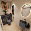 MONDIAZ TURE-DLUX Meuble toilette - 40cm - Dark Grey - EDEN - vasque Lava - position gauche - 1 trou de robinet SW1103759