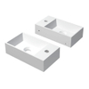 INK Contra lave-mains - 40x22x10cm - vasque gauche - trou robinet droite - blanc mat SW157950