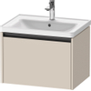Duravit Ketho.2 Wastafelonderbouwkast - met 1 lade - 63.4x45.5x44cm - met greep antraciet - taupe supermat SW771925