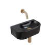 QeramiQ Fuente pack lave-mains – demi-rond – 40 x 21,5 x 12 cm – sans perçage – robinet doré brossé SW1233108