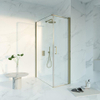 FugaFlow Eccelente Cabine de douche en verre - 60x120x200 - Profil en verre de sécurité - anti-calcaire - Laiton brossé PVD (Or) SW1451404
