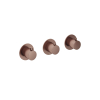 Hotbath Cobber Afbouwdeel - inbouw douche thermostaat - met 2 stopkranen horizontale plaatsing - PVD - geborsteld koper SW229908
