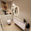 MONDIAZ TURE-DLUX Meuble toilette - 120cm - Rosee - EDEN - vasque Ostra - position gauche - sans trou de robinet SW1105053