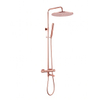 Fortifura Calvi Regendoucheset - thermostatisch - 30cm hoofddouche - gladde slang - staaf handdouche - draaibare baduitloop - geborsteld koper PVD SW1592477