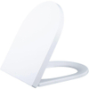 QeramiQ Dely Swirl Toiletset - inbouwreservoir Qeramiq Flush - 35mm zitting - kunststof glans witte bedieningsplaat - rechthoekige knoppen - mat wit SW1578412