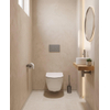 Pack WC QeramiQ Dely Swirl Compact - réservoir encastrable Geberit UP320 - avec bâti-support Burda - abattant slim - plaque de commande en plastique gris clair - boutons ronds - blanc brillant SW1592300