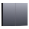 Saniclass Plain Spiegelkast 80x70x15cm Mat Zwart SW392898 Saniclass Plain Spiegelkast 80x70x15cm Mat Zwart SW392898